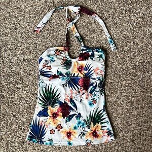 Hapari Floral Halter Tankini Top - Multicolor Large